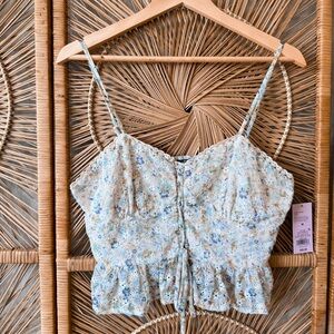 Wild Fable Floral Camisole in Blue and Cream